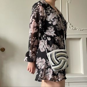 Rare Beaded Vanessa crossbody bag sparkly purse small gold white black swirl